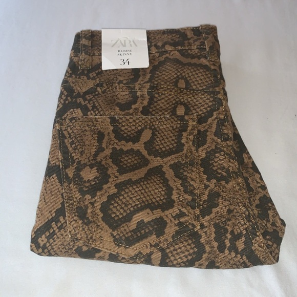 NWT Zara Animal Print Skinny Jeans - Picture 8 of 8